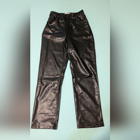 Abercrombie & Fitch Pants - Abercrombie & Fitch Black High Rise Wide Leg Pleather Pants Size 8